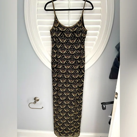 green emerald velvet dress Lace And Crepe Jumpsuit In Black Gold main image 0
